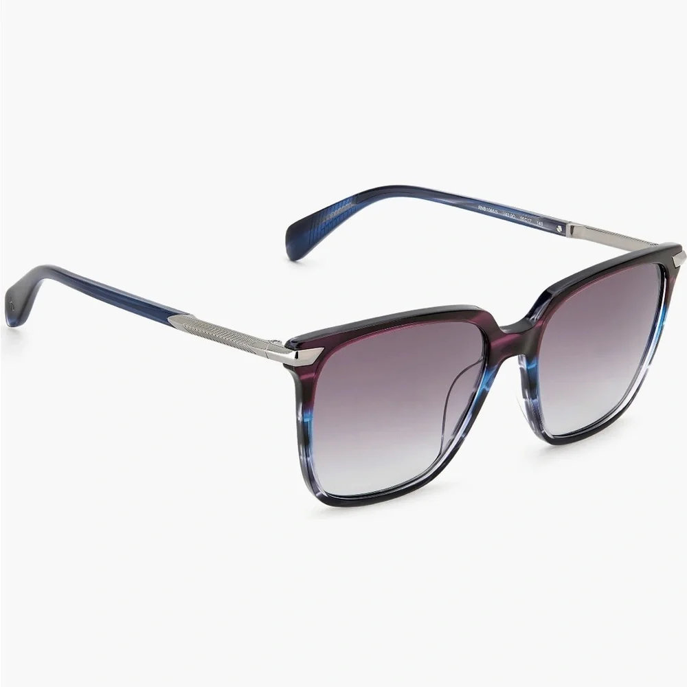 rag & bone 55mm Gradient Rectangle Sunglasses in Blue Violet NWT